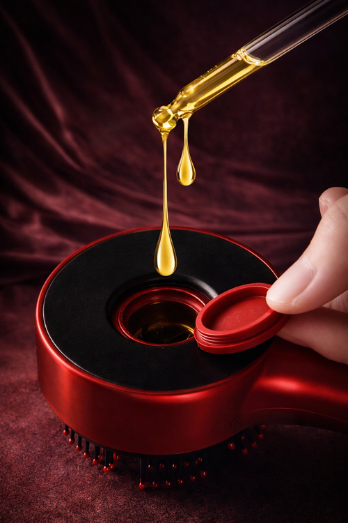 Brosse massante électrique pour le cuir chevelu – EMS & lumière rouge